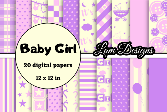 Baby Girl Digital Papers - Download Now