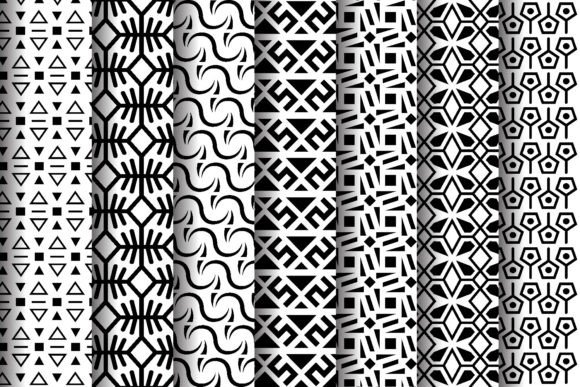Abstract Vector Black and White Patterns - Download Now