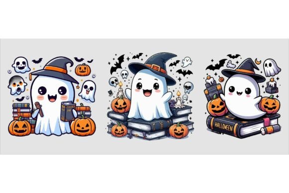 Freebie Cute Ghost with Books SVG Bundle - Download Now