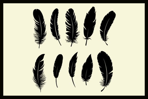 Bird Feather Silhouette Vector Clipart - Download Now