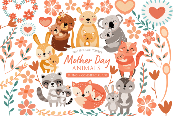 Download Mother's Day Forest Animals PNG Set - Png Collection