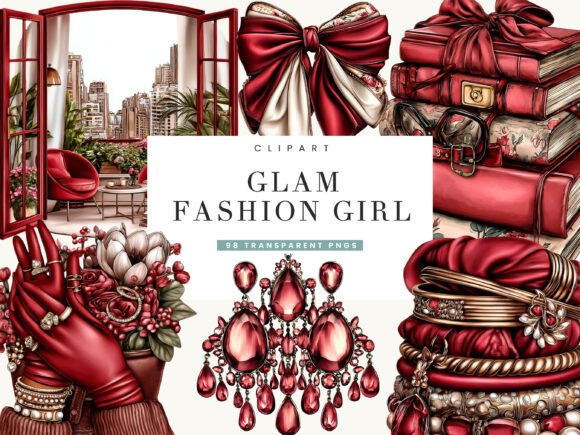 Glam Fashion Girl Clipart Bundle - Download Now
