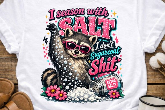 I Season with Salt Funny Raccoon PNG - Download Now