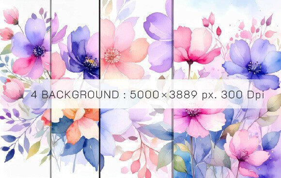 Download WaterColor Flower Pastel Colors Graphic - Pastel colors Collection