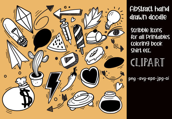 Abstract Icons Hand Drawn Doodle - Download Now