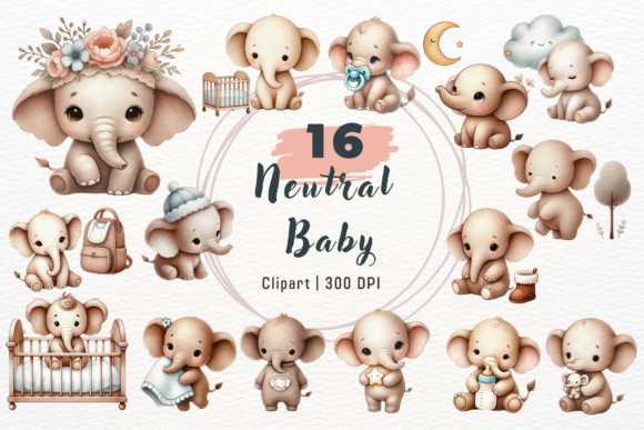 Download Neutral Baby Clipart - Premium Bundle